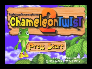 Chameleon Twist 2 title screen for Nintendo 64